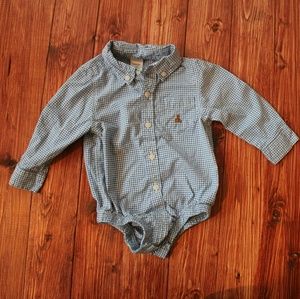 Gap Gingham Button Down Onesie